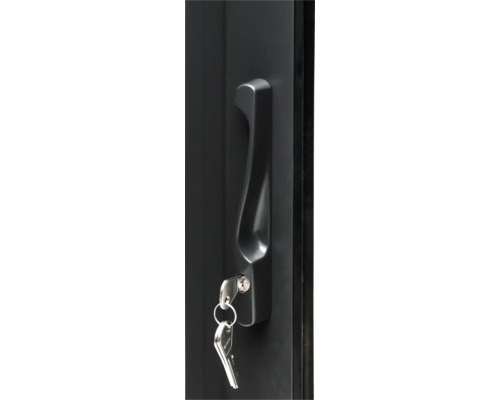 Haustür mit Griff und Schlüssel