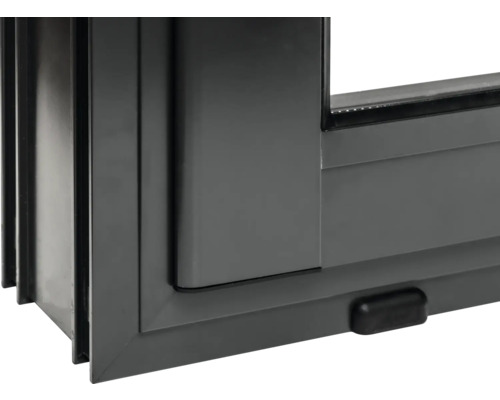 Detailansicht eines grauen Fensters