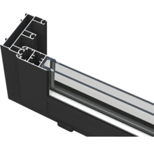 Profilquerschnitt eines Aluminiumfensters mit Doppelverglasung
