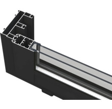 Detailansicht eines Fensterprofils aus Aluminium