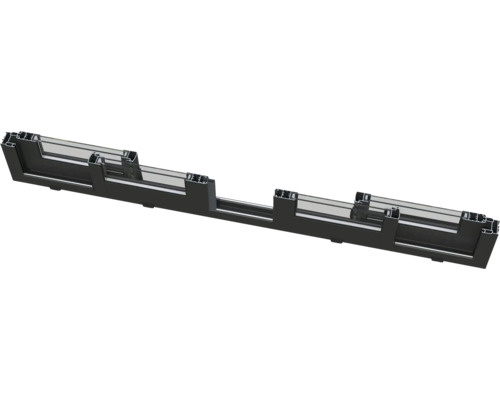 Querschnitt eines schwarzen Fensterrahmens