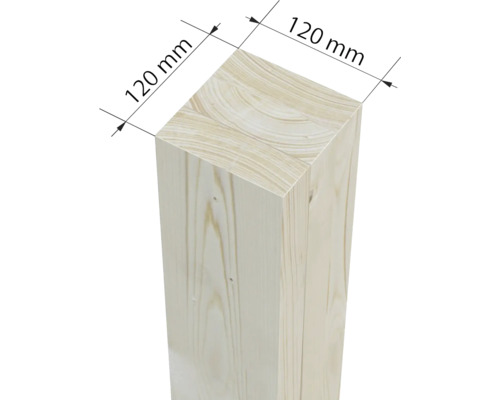 Holzbalken mit den Maßen 120 mm x 120 mm