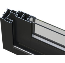 Detailansicht eines Fensterprofils mit Glas