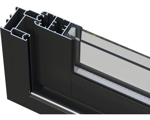 Detailansicht eines Fensterprofils mit Glas