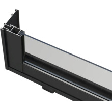 Schnittansicht eines Fensters mit Rahmen und Glas