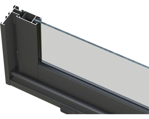 Detailansicht eines Fensterrahmens mit Glas