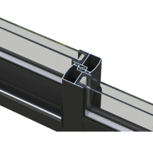 Detailansicht eines Fensterprofils mit Verglasung