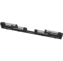 Querschnitt eines schwarzen Aluminiumfensterprofils