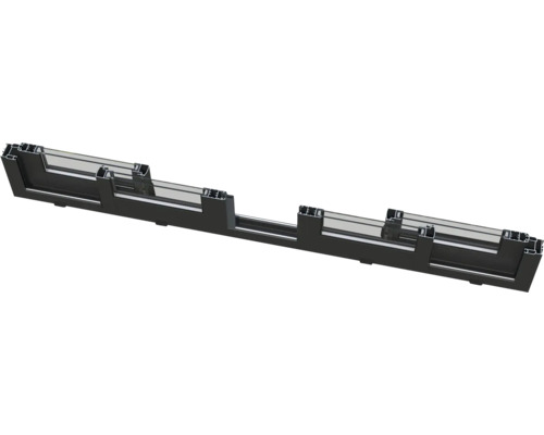 Querschnitt eines schwarzen Aluminiumfensterprofils