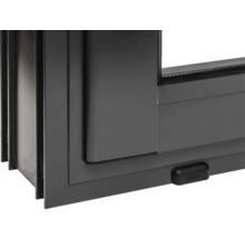 Detailansicht eines grauen Fensters