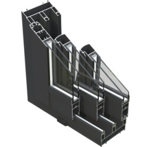 Schnittansicht eines Fensters mit Dreifachverglasung