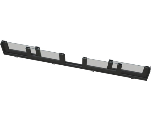 Lange Zaunbefestigung aus Metall und Glas