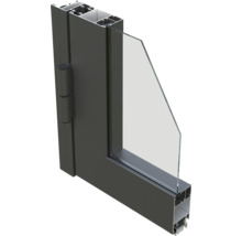 Fensterprofil mit Glasausschnitt und Beschlag