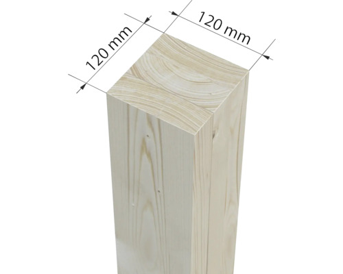 Holzpfosten mit den Maßen 120 mm x 120 mm