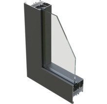 Fensterprofil aus Aluminium mit Glas
