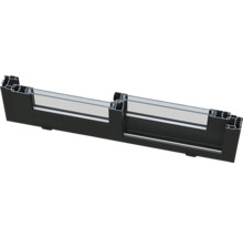Querschnitt einer schwarzen Aluminium-Glasschiebetür