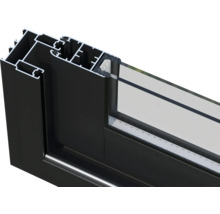 Detailaufnahme eines Fensterprofils aus Aluminium