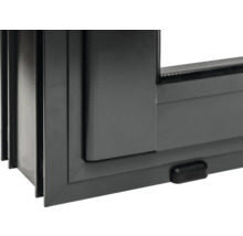 Detailansicht eines grauen Fensters