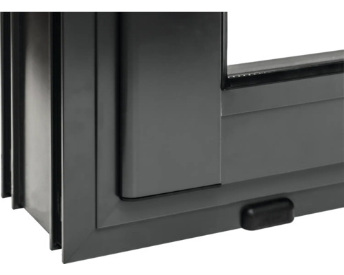 Detailansicht eines grauen Fensters