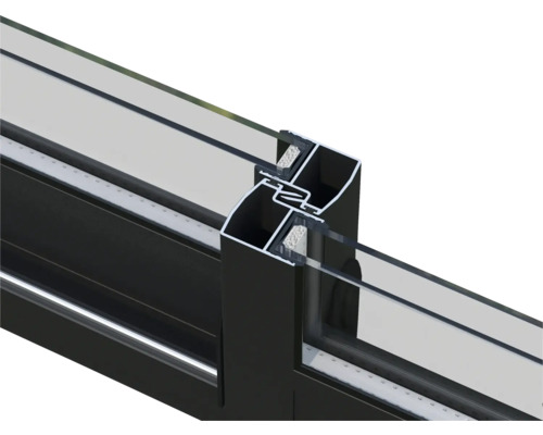 Detailansicht eines Fensterprofils mit Glas