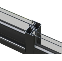 Detailaufnahme eines Fensterprofils mit Verglasung