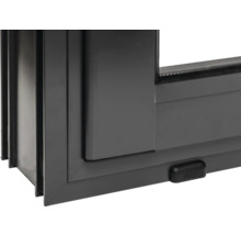 Detailansicht eines grauen Fensters