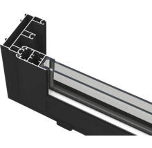 Querschnitt eines Fensterprofils mit Glas
