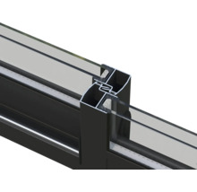 Detailansicht eines Fensterrahmens mit Glas