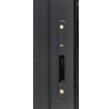 Detailansicht eines Schiebetürgriffs mit integrierter Wasserwaage