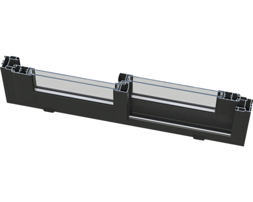 Profilansicht eines Fensterrahmens mit Glas