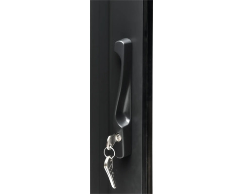 Tür mit Griff und Schlüssel