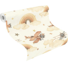 Tapetenrolle mit Flugzeug-, Regenbogen- und Sternenmuster