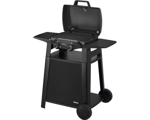 Gasgrill mit zwei Brennern, Seitenablagen, Grillrost und Unterschrank