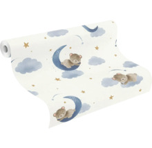 Tapetenrolle mit Bären, Monden, Sternen und Wolken für Kinderzimmer