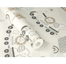 Tapetenrolle mit kindlichem Tiermuster