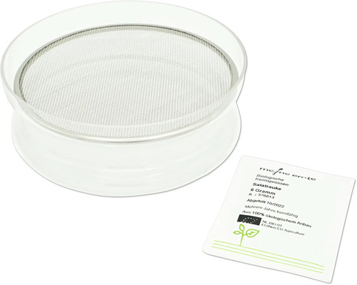 Sprossenglas mit Sieb und Saatguttütchen