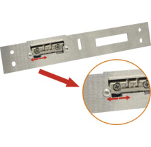 Montageplatte für Möbelbeschläge mit Verstellmechanismus