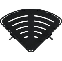 Schwarzes Eckregal mit Schlitzen zur Wandmontage