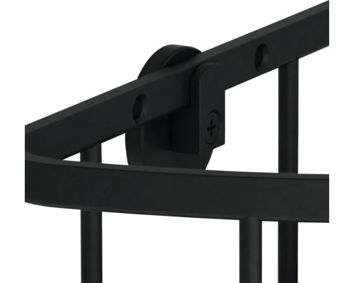 Detailaufnahme eines Eckregals für Badezimmer zur Wandmontage