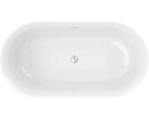 Freistehende ovale Badewanne, Aufsicht