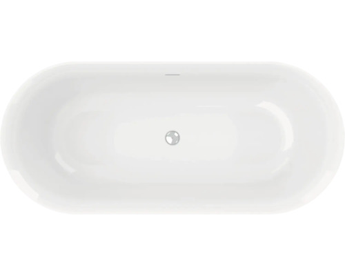 Oval geformte Badewanne von oben