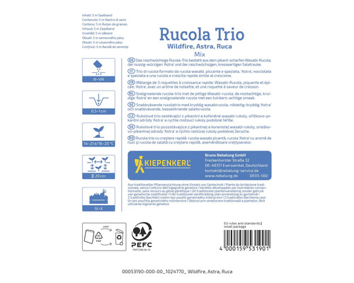 Rucola Trio Wildfire Astra Ruca Samenband Verpackung