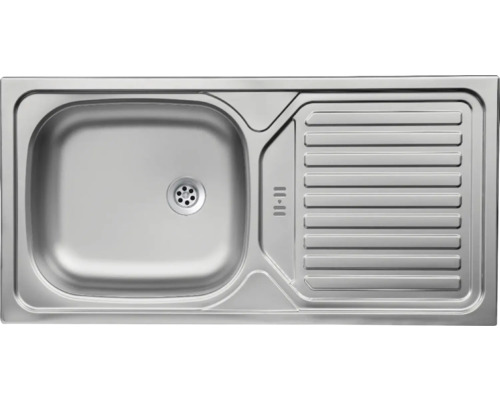 Spülbecken aus Edelstahl mit Abtropffläche