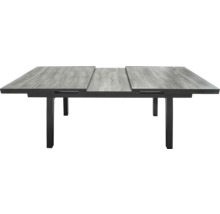 Ausziehbarer Gartentisch mit Holzoptik und Metallgestell