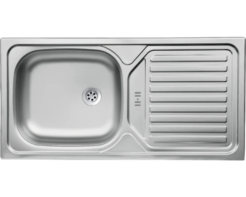 Spüle aus Edelstahl mit Abtropffläche