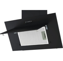 Schwarze Dunstabzugshaube mit Metallfilter
