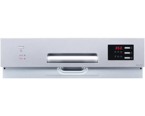 Bedienfeld eines Geschirrspülers mit digitaler Anzeige und verschiedenen Programmtasten