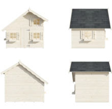 Mehransicht eines Gartenhauses aus Holz