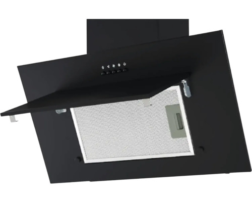 Schwarze Dunstabzugshaube mit Fettfilter