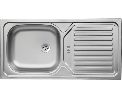 Spüle aus Edelstahl mit Abtropffläche